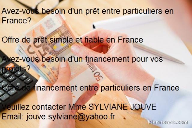 Faites vos demandes de prêt et financement ici chez Mme JOUVE