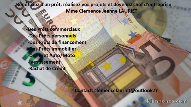 Offre de prêt pour financer vos projets // clemencelauriet@outloo