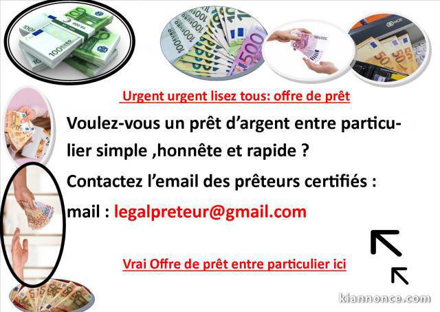  Info :  Offre de prêt entre particulier e