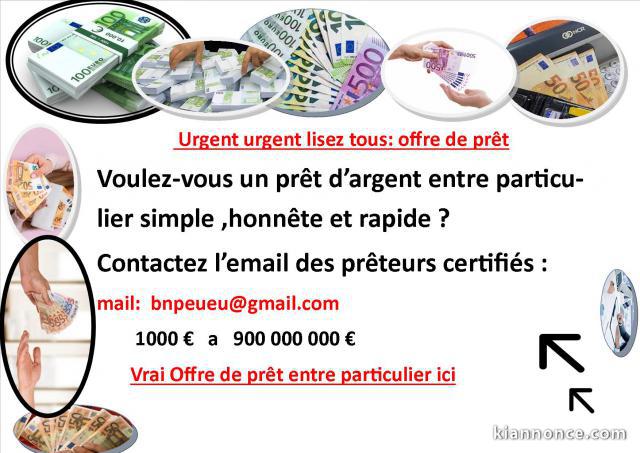   OFFRE DE PRÊT ENTRE PARTICULIER