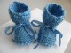Chaussons cali bleu charron tricot bébé motif crans