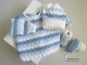 Ensemble tricot bébé, brassière, bonnet et chaussons